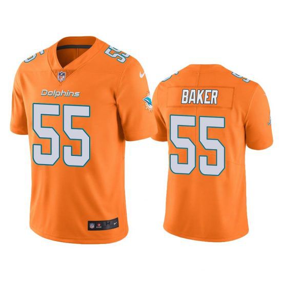 Men Miami Dolphins #55 Jerome Baker Nike Orange Color Rush Limited NFL Jersey->miami dolphins->NFL Jersey